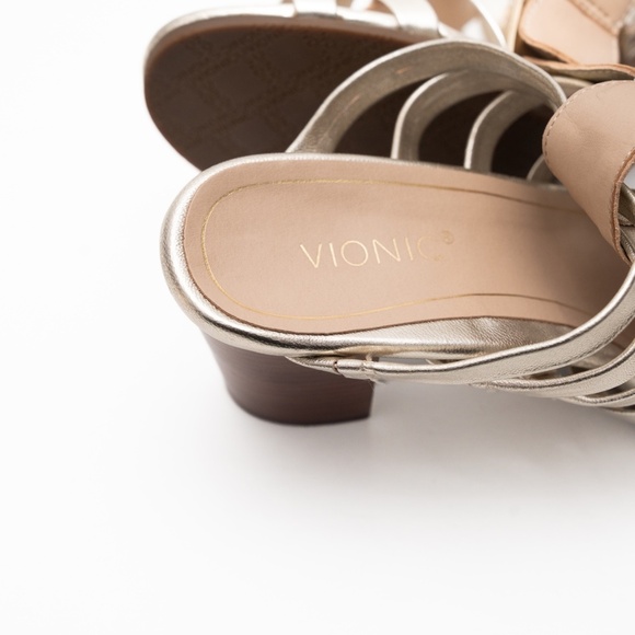 Vionic -  Sami Metallic Champagne Gold Heels - Picture 12 of 12